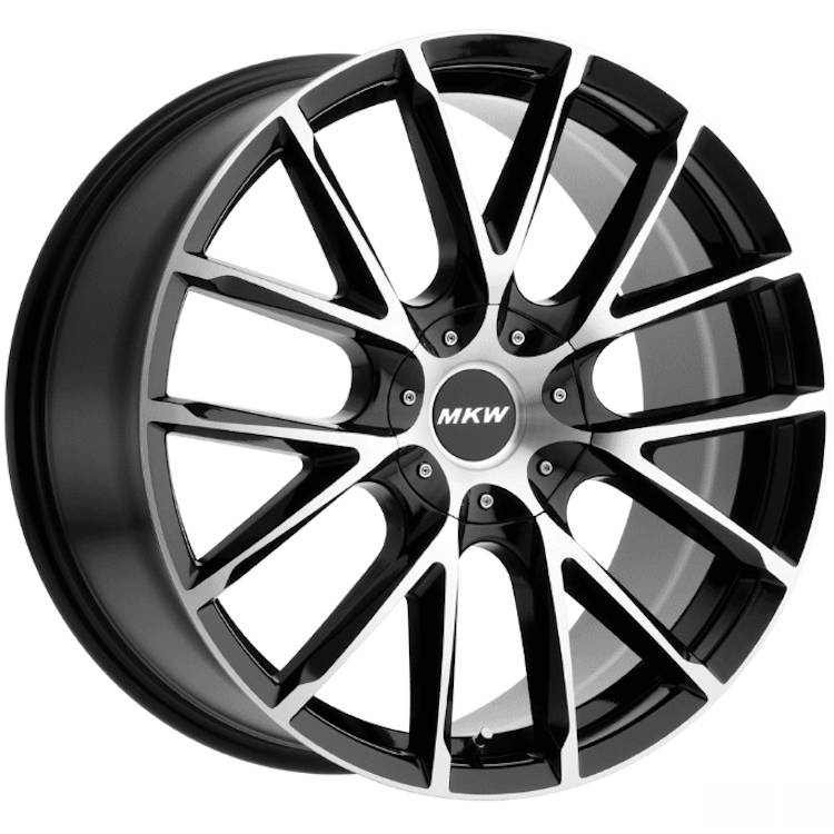 MKW M123 Black with Machined Spoke Faces and Outer Lip Wheel