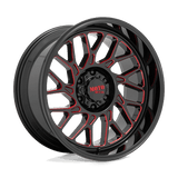 Moto Metal MO805 20x10 -18mm Gloss Black Milled With Red Tint