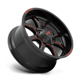 Moto Metal MO970 20x10 -18mm Gloss Black Milled with Red Tint & Moto Metal On Lip