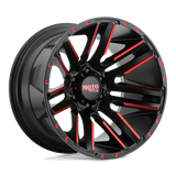 Moto Metal MO978 RAZOR 20x12 -44mm Satin Black Machined Red Tint