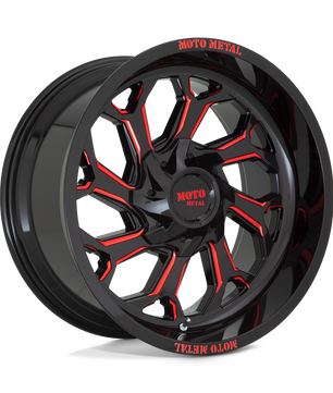 Moto Metal Mo999 Gloss Black Milled With Red Tint