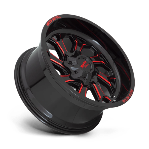 Moto Metal MO999 20x10 -18 Gloss Black Milled with Red Tint