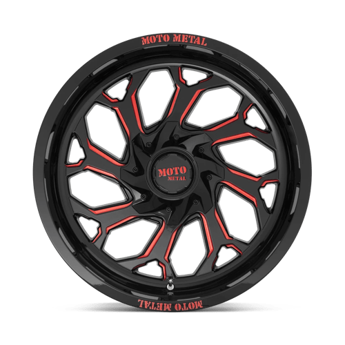 Moto Metal MO999 20x10 -18 Gloss Black Milled with Red Tint