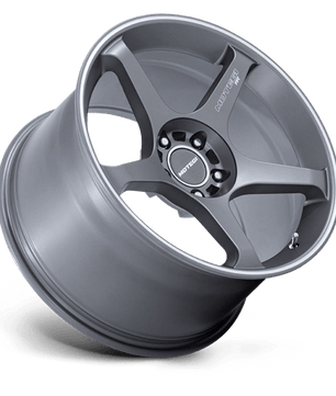 Motegi MR159 18x10.5 +25 Gunzilla Gray with a Machined Outer Lip Stripe