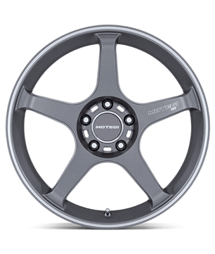Motegi MR159 18x10.5 +25 Gunzilla Gray with a Machined Outer Lip Stripe