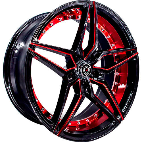 Marquee Luxury M3259 Black with Machined Polished Spoke Faces and Undercut
