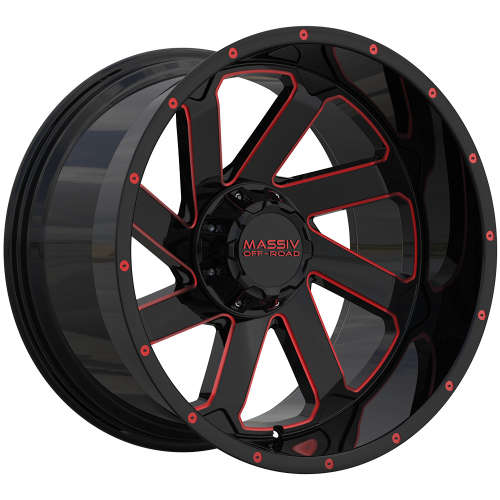 Massiv Offroad OR4 Black with Red Milled Spoke Edges