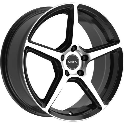 Motiv Blade Gloss Black with Machined Spoke Faces and Outer Lip Ring