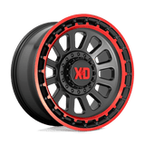 XD XD856 OMEGA 17x9 +18mm Satin Black Machined Edge with Red Tint