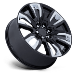 Performance Replicas 225 22x9 +28mm Gloss Black with Chrome Inserts and Machined Detailing