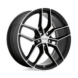 Petrol P5C 17x8 +40mm Gloss Black with Machined Spokes and Outer Ring