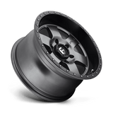 Fuel 1PC Podium 20x9 +20mm Matte Gunmetal Gray with Black Lip and Simulated Beadlock