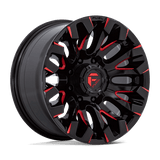Fuel 1PC D829 QUAKE 18x9 +1mm Gloss Black Milled Red Tint