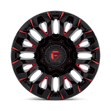 Fuel 1PC D829 QUAKE 18x9 +1mm Gloss Black Milled Red Tint