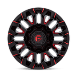 Fuel 1PC D829 QUAKE 18x9 +1mm Gloss Black Milled Red Tint