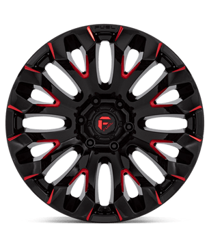 Fuel 1PC D829 QUAKE 20x9 +1 Gloss Black Milled Red Tint