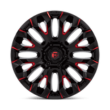 Fuel D829 Quake 20x9 +1 Gloss Black Milled Red Tint premium off-road wheel