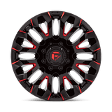 Fuel 1PC D829 QUAKE 20x10 -18mm Gloss Black Milled Red Tint