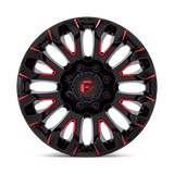 Fuel 1PC D829 QUAKE 20x9 +1mm Gloss Black Milled Red Tint