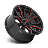 Fuel 1PC Rage 20x9 +1mm Gloss Black with Red Milled Spokes