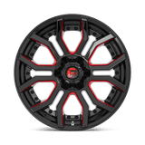 Fuel 1PC D712 RAGE 24x12 -44mm Gloss Black Red Tinted Clear