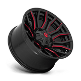 Fuel 1PC D712 RAGE 20x10 -18mm Gloss Black Red Tinted Clear