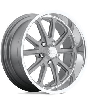 US Mag 1PC U111 RAMBLER 18x7 +1 Textured Gray with Diamond Cut Lip