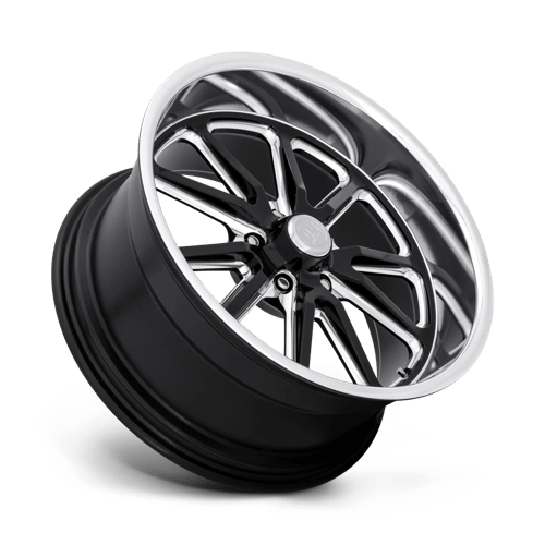 US Mag 1PC Rambler 18x7 +1 Gloss Black with Milled Spoke Windows and a Polished Lip