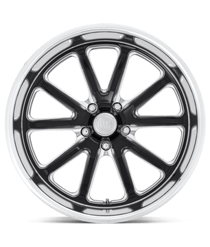 US Mag 1PC Rambler 18x7 +1 Gloss Black with Milled Spoke Windows and a Polished Lip