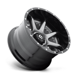 Fuel 2PC D238 RAMPAGE 22x12 -44mm Matte Gun Metal Black Lip