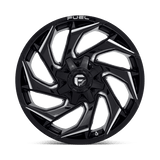 Fuel D753 Reaction 20x9 +20 Gloss Black Milled premium truck wheel