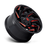 Fuel 1PC D755 REACTION 15x8 -18mm Gloss Black Milled with Red Tint (5x114.3 / 5x120.65)