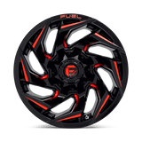 Fuel 1PC D755 REACTION 15x8 -18mm Gloss Black Milled with Red Tint (5x114.3 / 5x120.65)