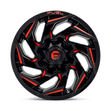 Fuel 1PC D755 REACTION 18x9 +1mm Gloss Black Milled With Red Tint