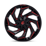 Fuel D755 Reaction 20x9 +20 Gloss Black Milled Red Tint premium truck wheel