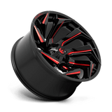 Fuel 1PC Reaction 24x12 -44mm Gloss Black with Red Milled Spokes