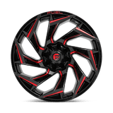 Fuel 1PC Reaction 24x12 -44mm Gloss Black with Red Milled Spokes