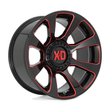 XD XD854 Reactor 20x9 Gloss Black Milled Red Tint premium truck wheel