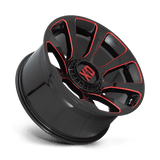 XD XD854 Reactor 20x9 +18 Gloss Black Milled Red Tint premium truck wheel
