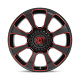 XD XD854 Reactor 20x9 Gloss Black Milled Red Tint premium truck wheel