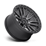 Fuel 1PC D680 REBEL 20x10 -18mm Matte Gun Metal Black Bead Ring