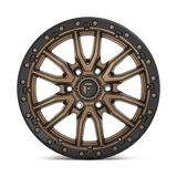 Fuel 1PC Rebel 6 18x9 +1mm Matte Bronze with Black Simulated Beadlock (6x139.7)