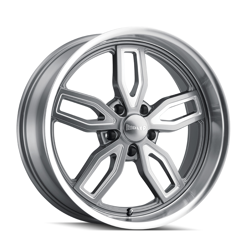 Ridler 608 Gloss Grey Milled wheel