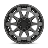 Black Rhino ROTOR 17x8.5 +12 Matte Gunmetal with Brushed Tinted Face   truck wheel