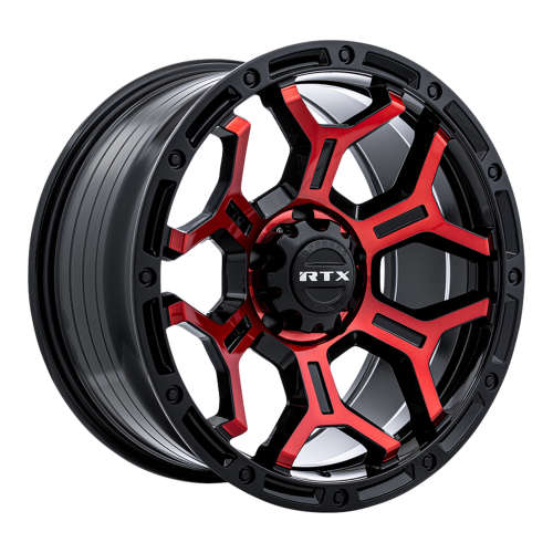 RTX Offroad Goliath Gloss Black with Red Spoke Faces