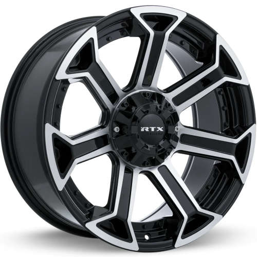 RTX Offroad Peak Gloss Black with Machined Spoke Accents
