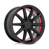 Ruff Throttle 18x8 +38mm Gloss Black with Red Inner Cut