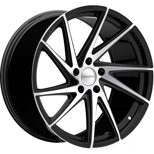 Ravetti M10 Gloss Black with Machined Spoke Faces