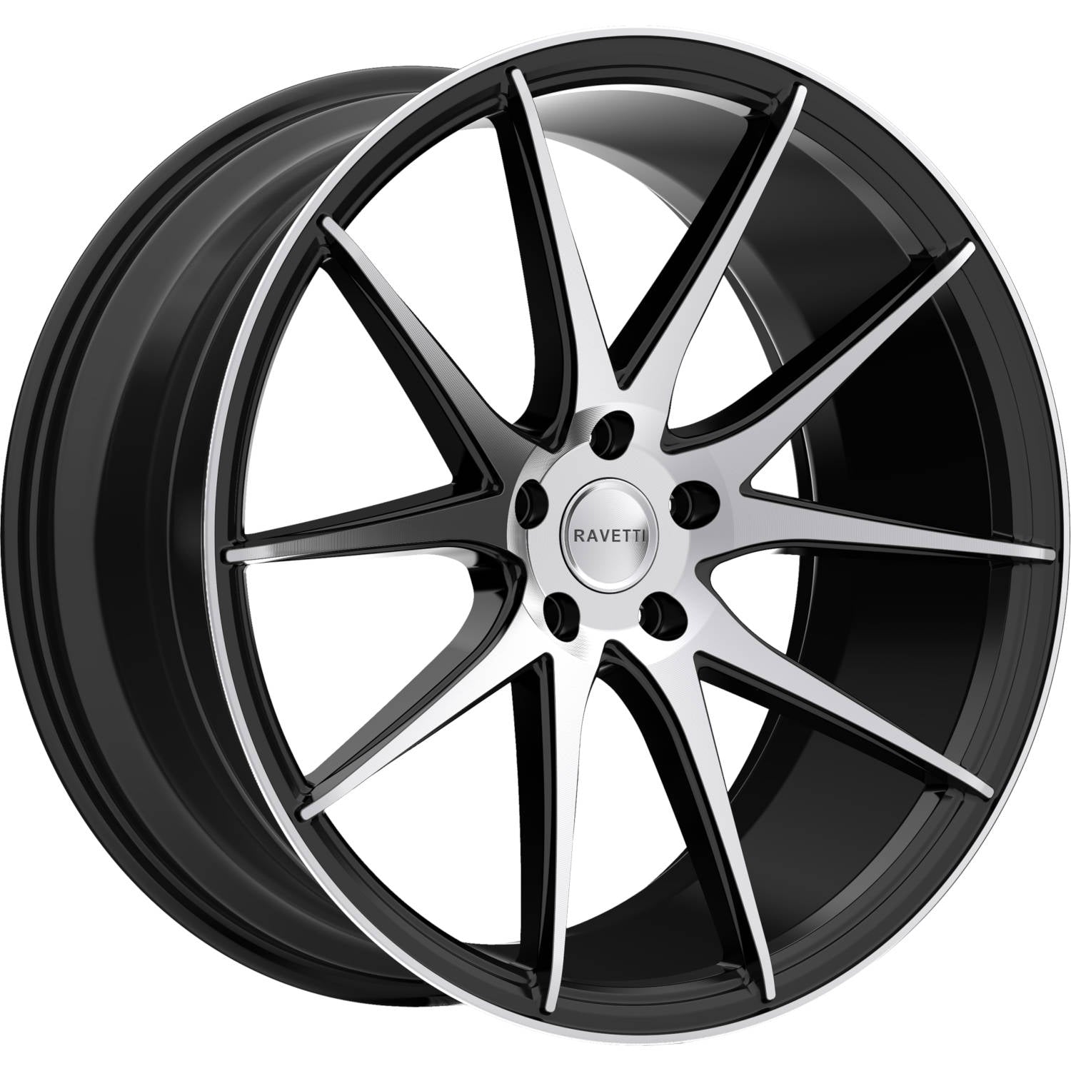 Ravetti M11 Satin Black with Machined Spoke Faces Wheel