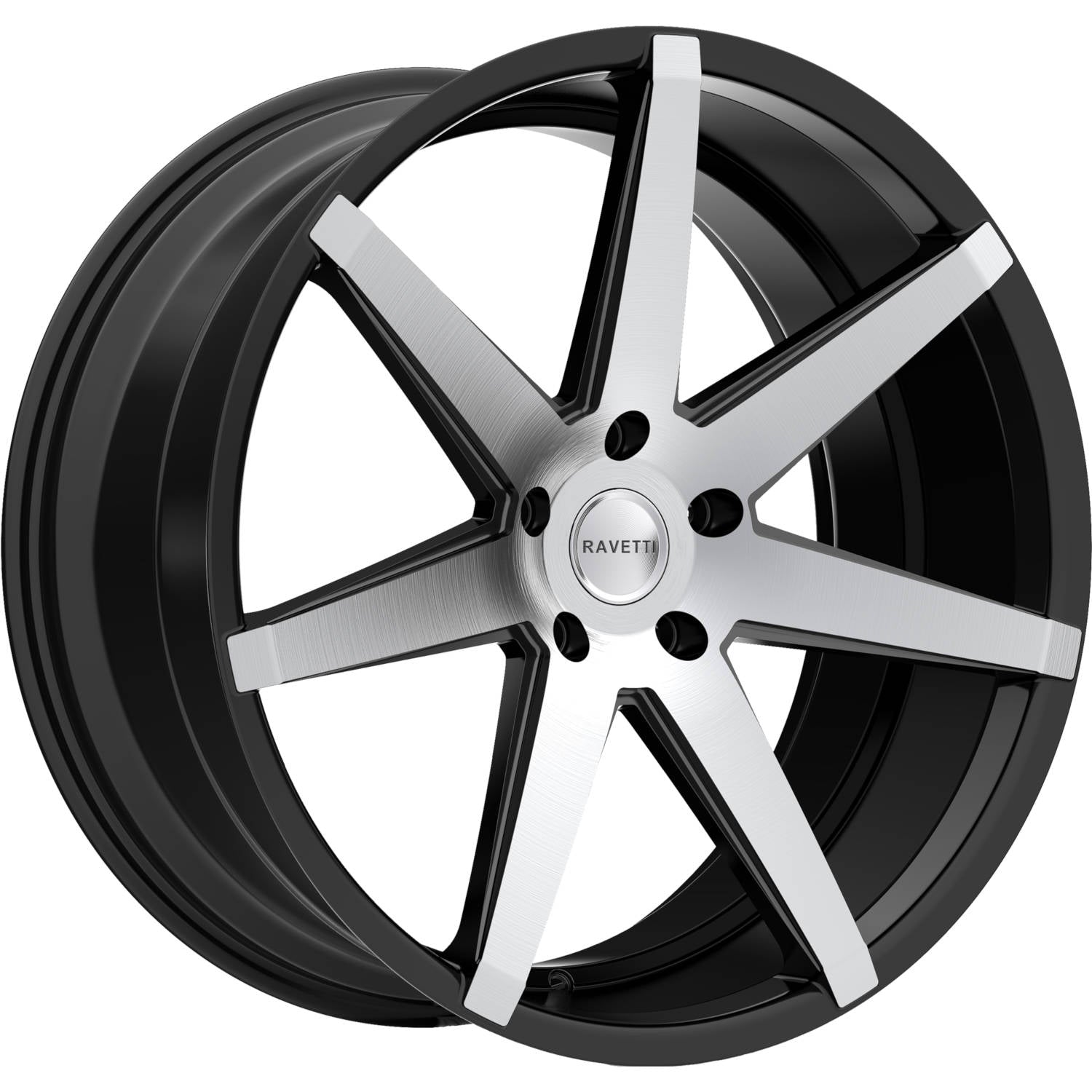 Ravetti M7 Satin Black with Machined Spoke Faces Wheel